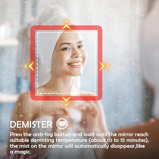 20×26inch Medicine Cabinet with Lights,Lighted Medicine Cabinet,3 Colors&Dimmable,Demister,Internal Light,USB Shaver Socket,Inner Door Lighting