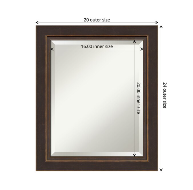 Bronze Frame 20.5-in W x 24.5-in H Bronze,Brown Framed Wall Mirror