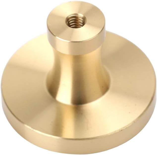 4Pcs 1-1/4"(32mm) Solid Brass Kitchen Cabinets Knobs White Shell Decorated Brushed Gold Wardrobe Cupboard Drawer Knobs and Pulls,Mounting Screws Included