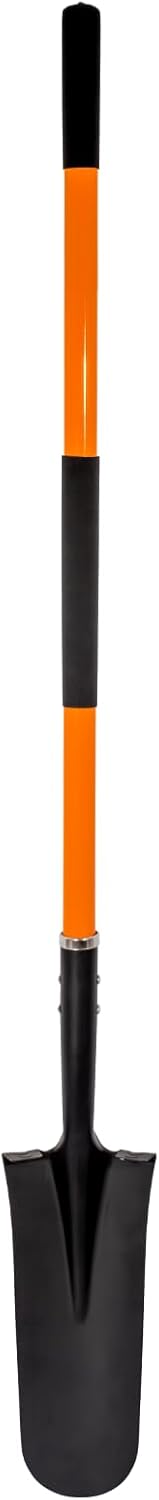 Shovel for Digging, Heavy Duty Shovel with Fiberglass Handle, Metal Shovel for Gardening, 58 Inches