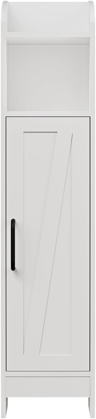 Small Bathroom Storage Cabinet,Bathroom Organizer Floor Corner Cabinet with Door and Adjustable Shelves