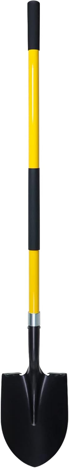 Shovel for Digging, 56 Inches Heavy Duty Shovel for Gardening, Round Shovel for Digging with Fiberglass Handle
