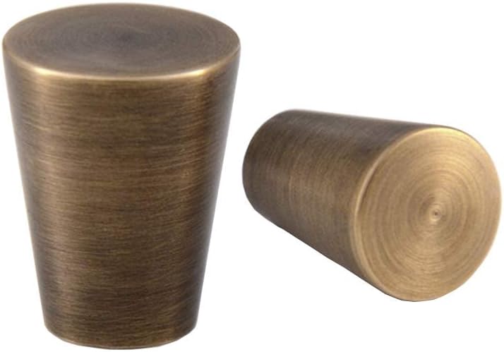 8Pcs 0.79"x0.98" Solid Brass Cabinet Knobs Handle Antique Bronze Cone Shoe Book Drawer Knob Handle