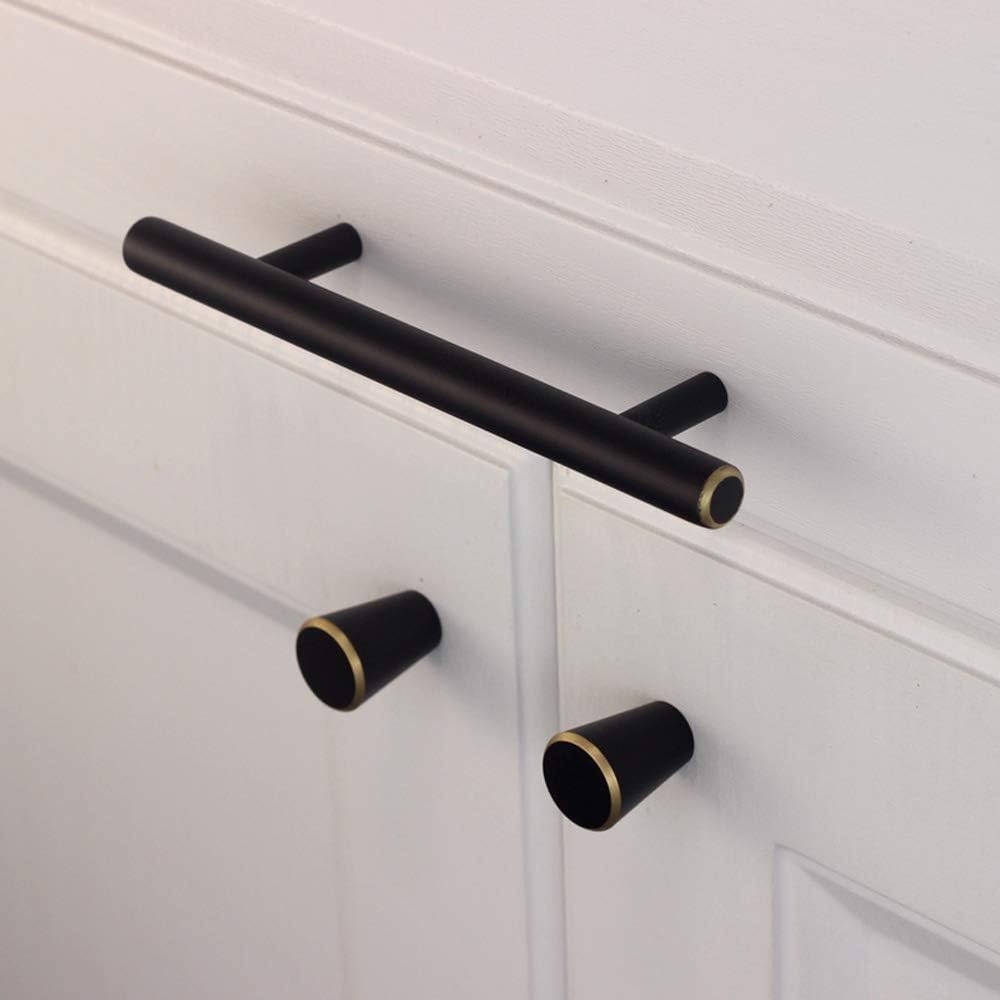 8Pcs 0.79"x0.98" Solid Brass Dresser Drawer Knobs and Pulls Black Cabinet Pulls Furniture