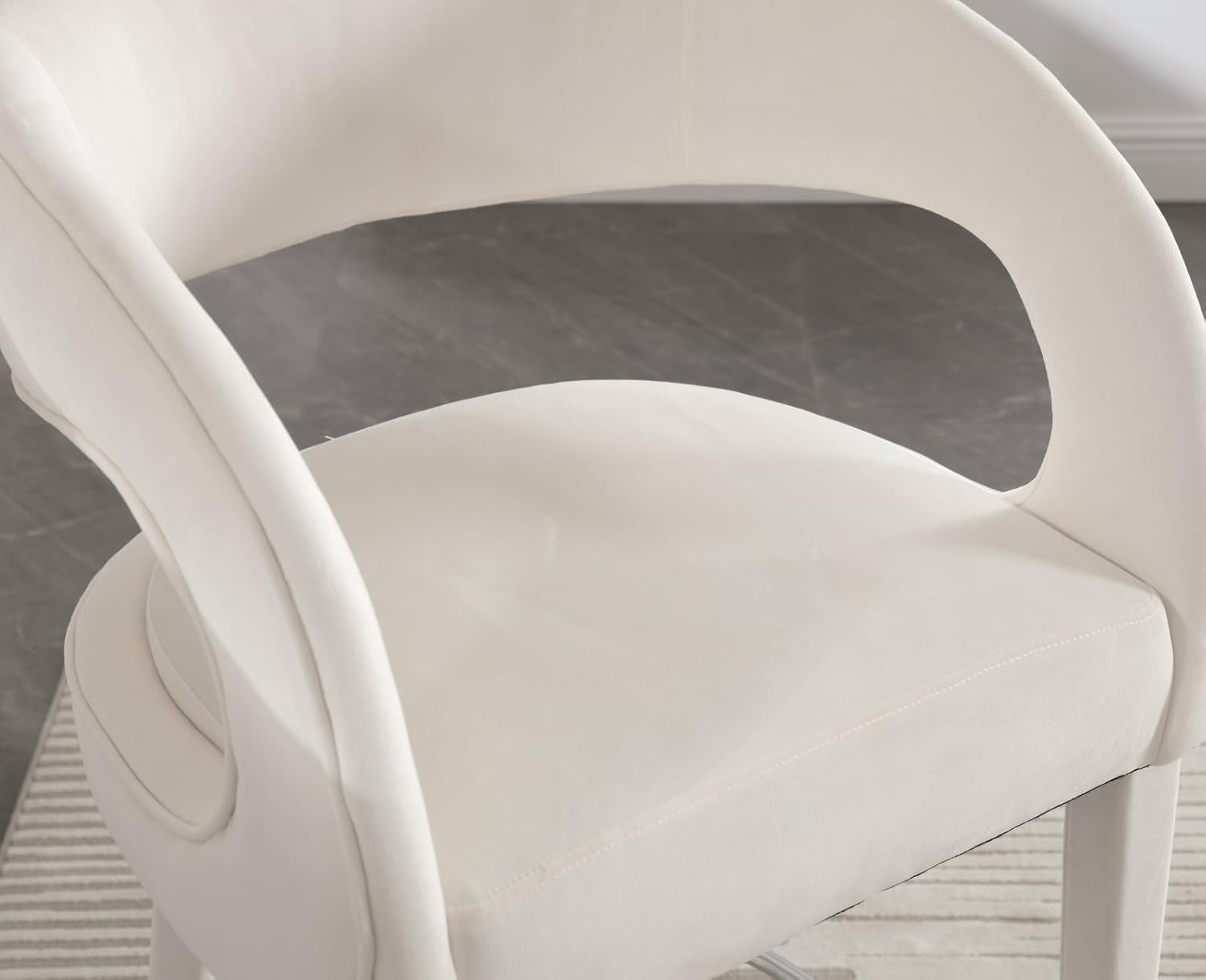 Modern Counter Height Bar Stools Set of 2 Linen Upholstered Counter Stools