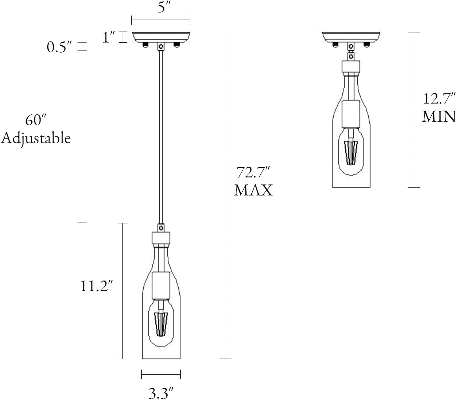 Farmhouse Glass Pendant Light Fixtures, Modern Industrial Hanging Pendant Lighting with Faux-Wood Finish for Kitchen Island