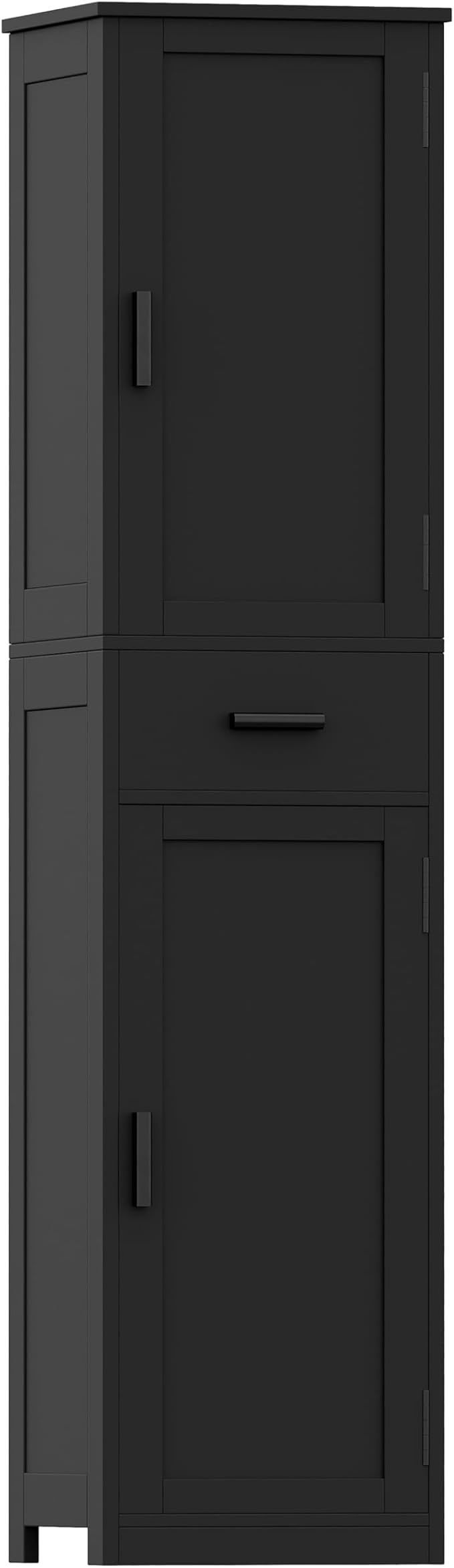 67" Tall Bathroom Floor Cabinet with 2 Door & Drawers, Narrow Storage Cabinet with Adjustable Shelves, Wooden Freestanding Cabinet for Bathroom