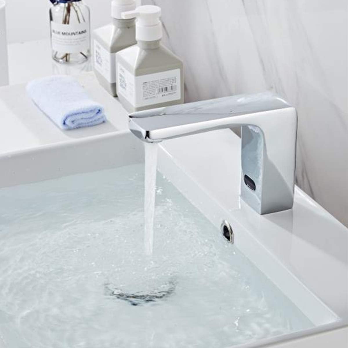 Electronic Automatic Sensor Touchless Bathroom Faucet Chrome Motion Activated Hands-Free Lavatory Vanity Basin Tap