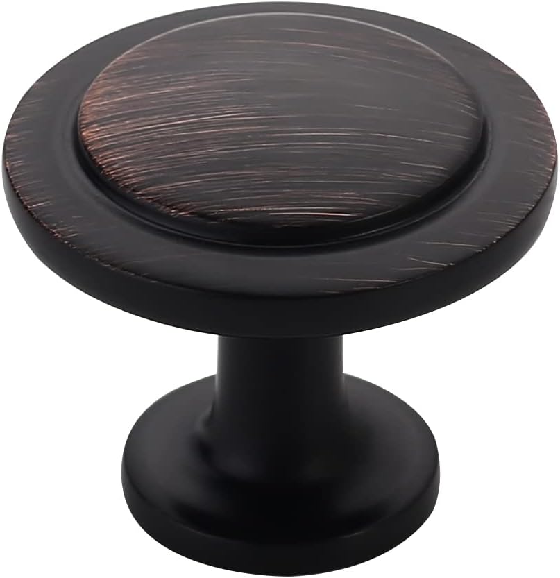 25 Pack Oil Rubbed Bronze Cabinet Knobs, 1-1/4 Inch Diameter Kitchen Cabinet Hardware Round Knobs for Cabinets and Drawers