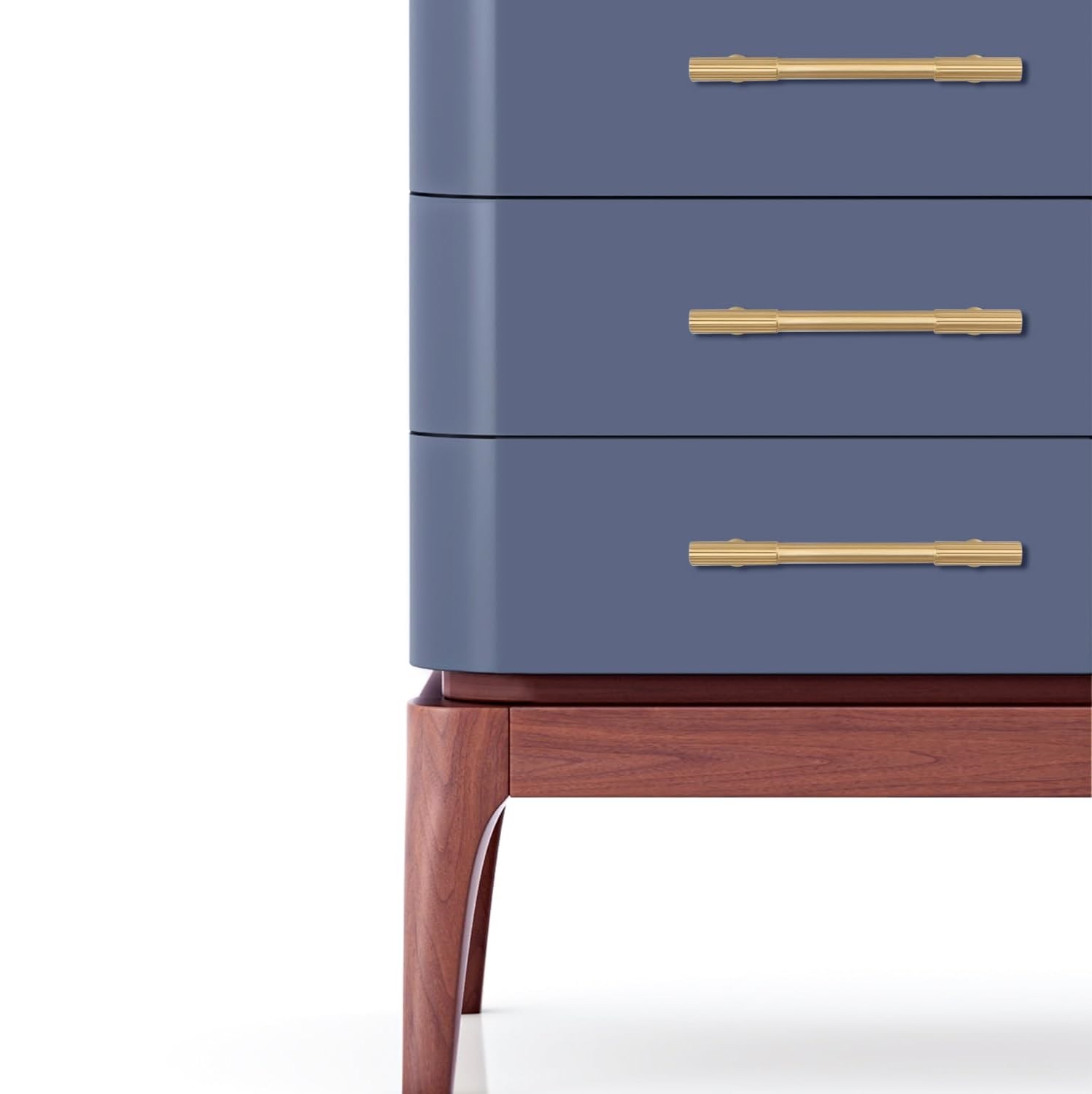 4pcs Solid Brass Gold Cabinet Pulls, 3-3/4-Inch Hole Centers for Kitchen Cupboard Handles Modern Drawer Dresser Pulls Bathroom Brushed Brass Cabinet Pulls Wardrobe Door Handles