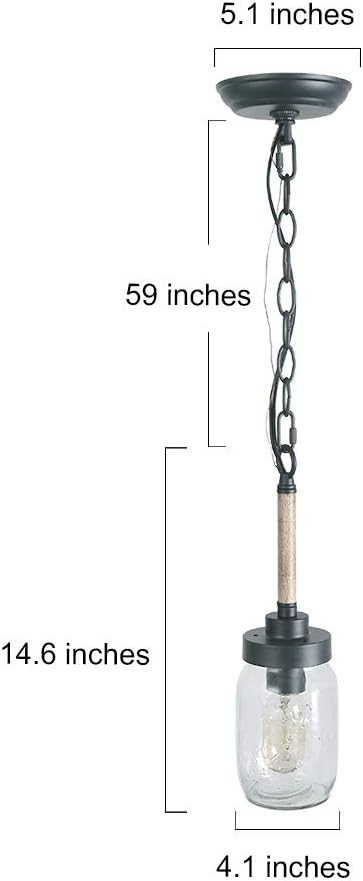 Mason Jar Lights, Farmhouse Mini Chandelier for Kitchen Island in Metal Finish