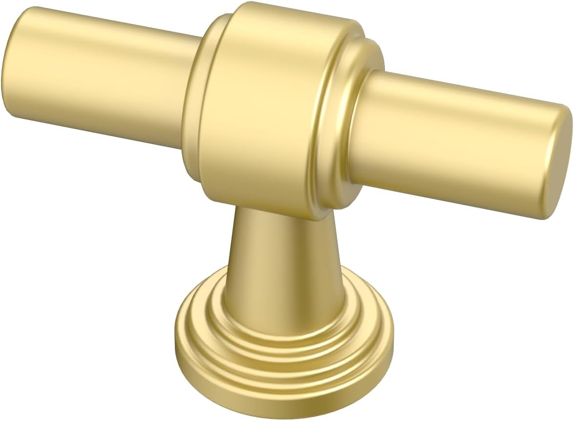 10 Pack Matt Gold Cabinet Knobs, 1.9 Inch(49mm) Cabinet Handles Kitchen Hardware Straight Bar for Cabinets and Drawer