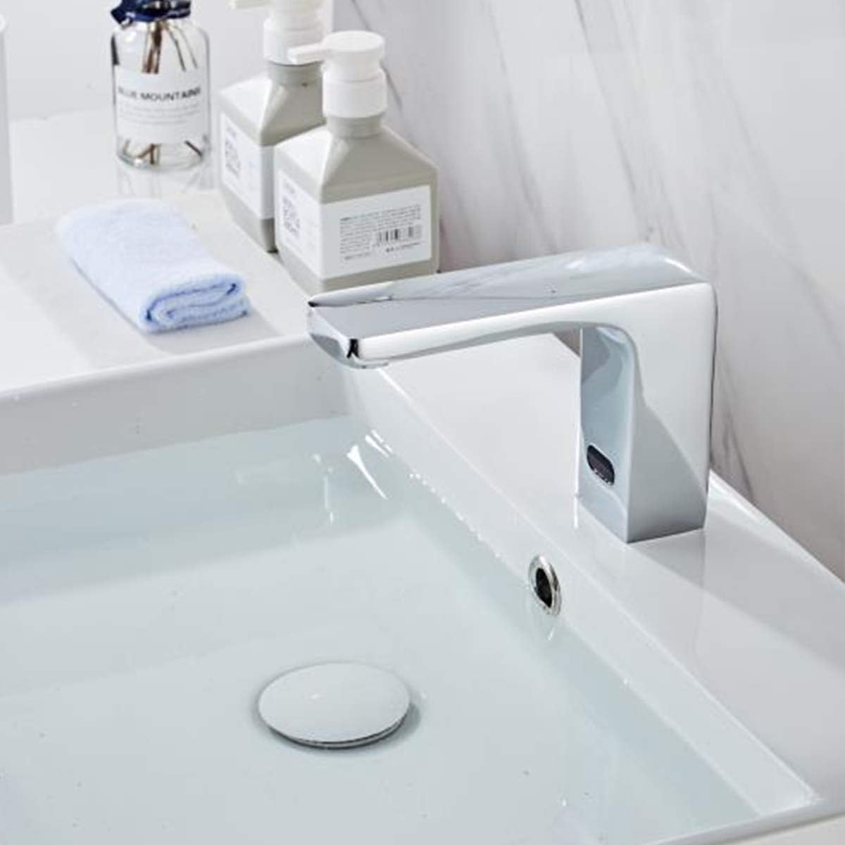 Electronic Automatic Sensor Touchless Bathroom Faucet Chrome Motion Activated Hands-Free Lavatory Vanity Basin Tap