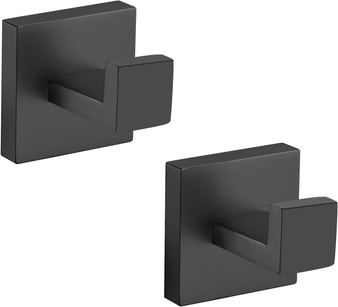 Towel Hooks Black, 2 Pieces Robe Coat and Clothes Hooks Hanger, Stainless Steel Heavy Duty Wall Hooks for Bathroom Kitchen Bedroom