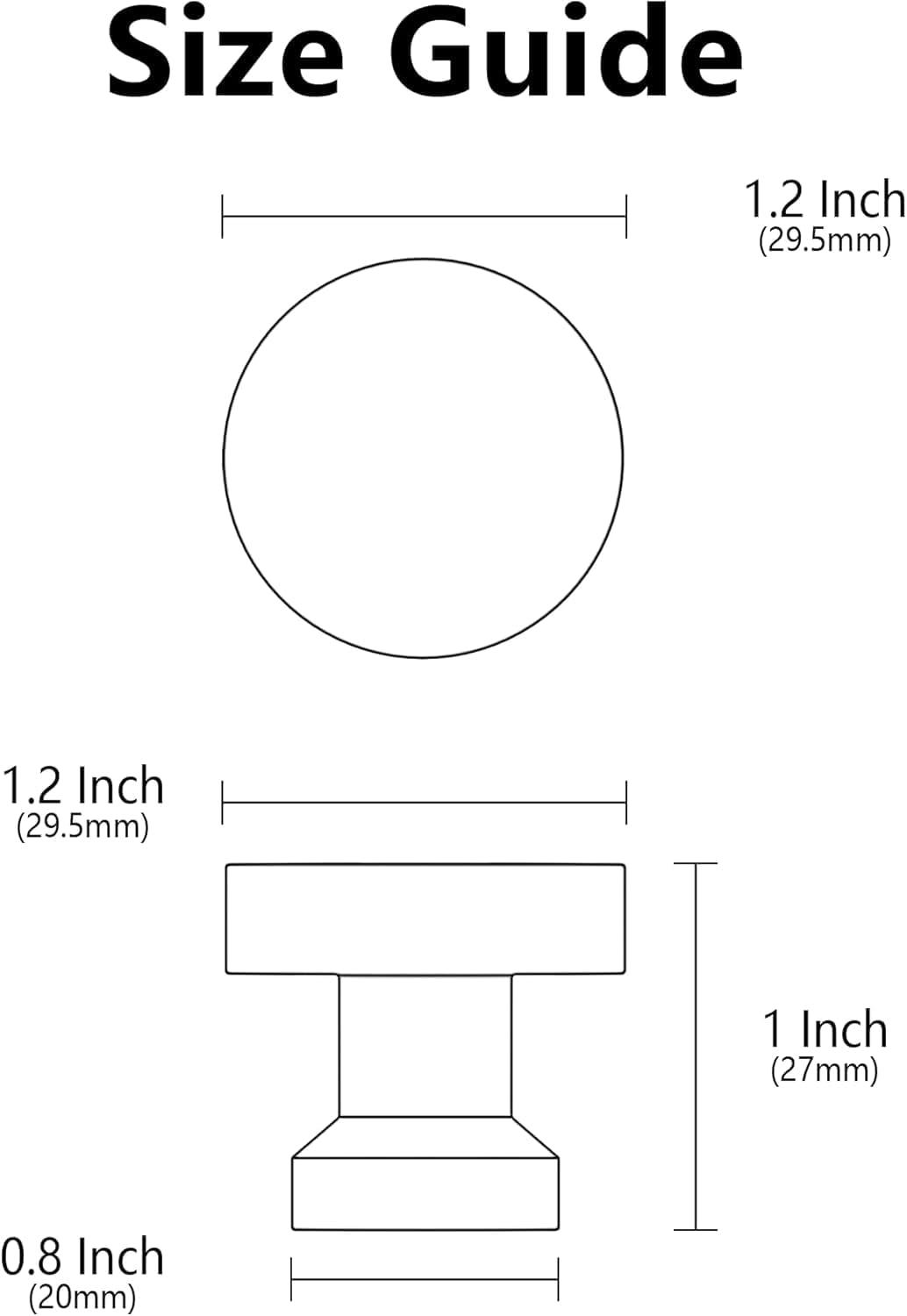 10 Pack Oil Rubbed Bronze Cabinet Knobs, 1-1/4 Inch(29.5mm) Diameter Kitchen Cabinet Hardware Round Knobs for Cupboard and Drawers