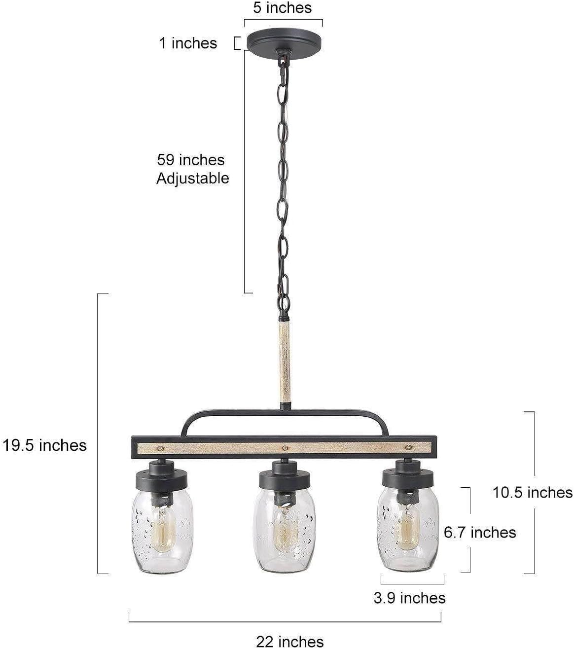 Rustic Mason Jar Chandelier Light Fixture