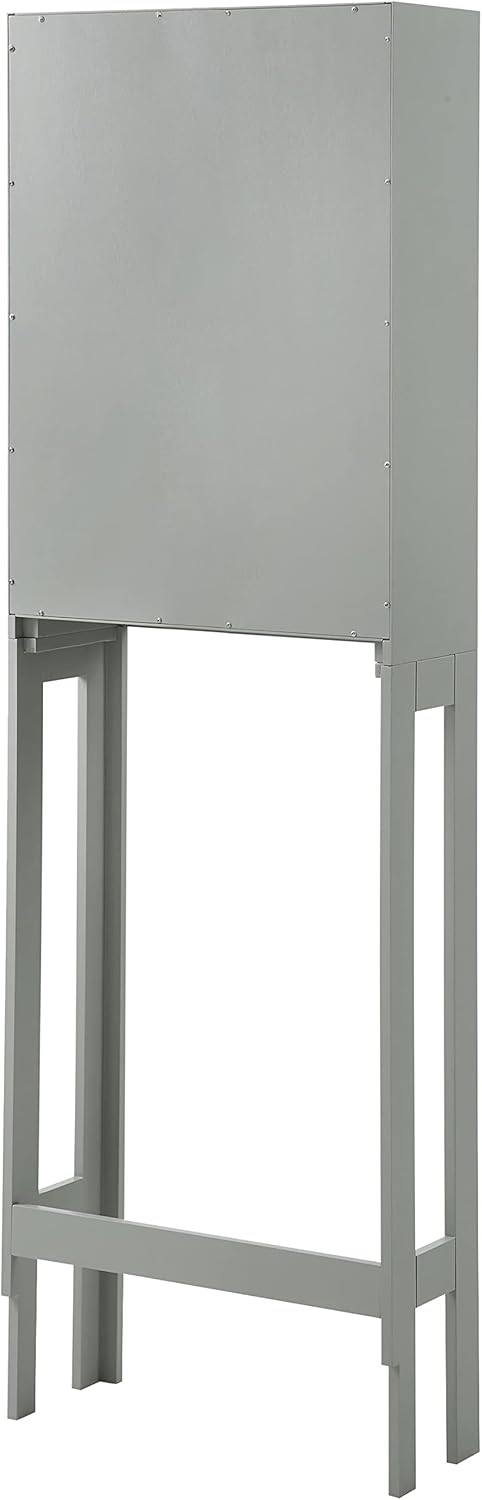 Over The Toilet Storage Cabinet and Bathroom Organizer with Shelves, Gray
