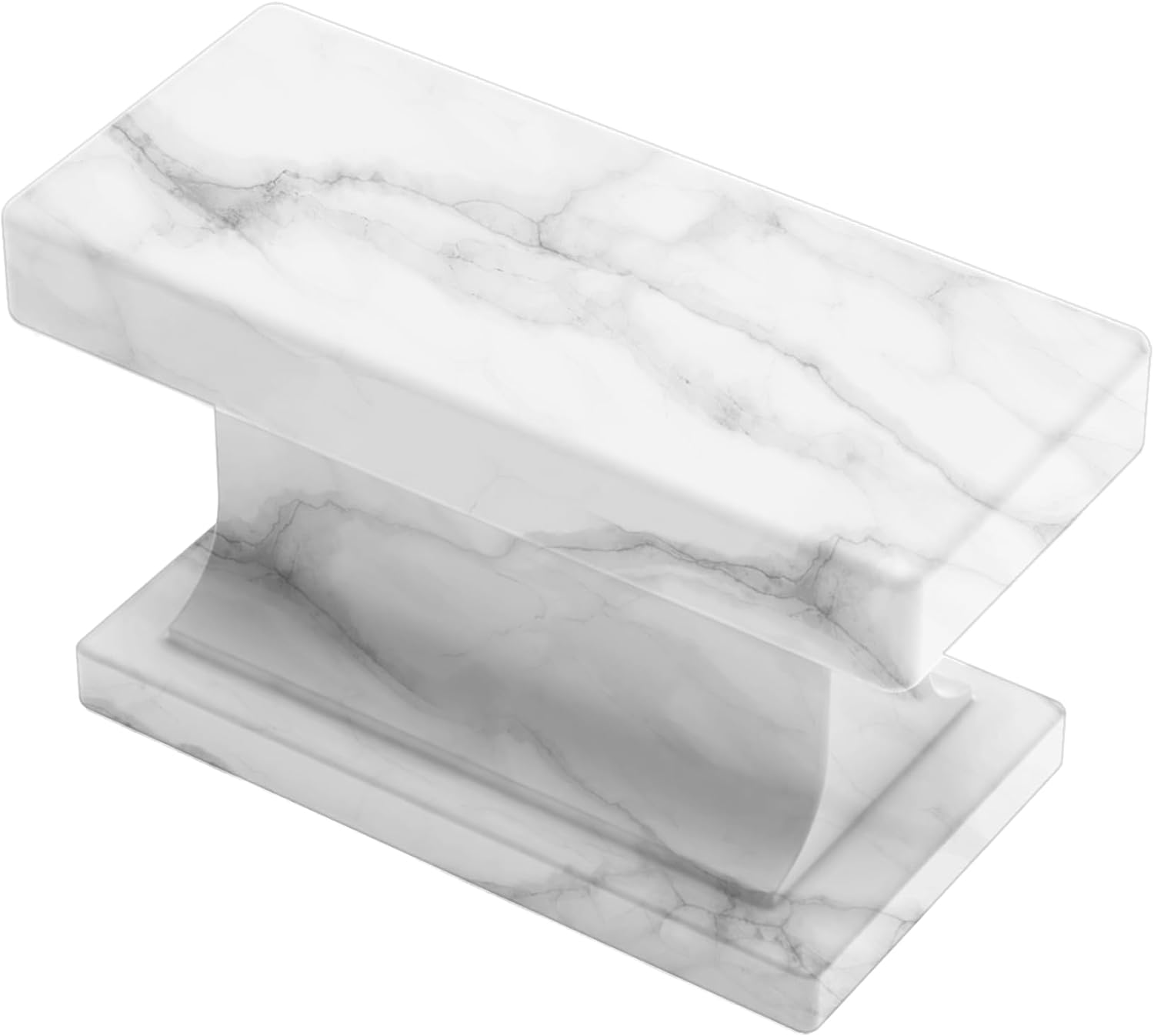 10 Pack White Marble Zinc Alloy Cabinet knobs, 1.46 Inch(37mm) Metal Cabinet Hardware Rectangle Knobs for Cupboard and Drawers