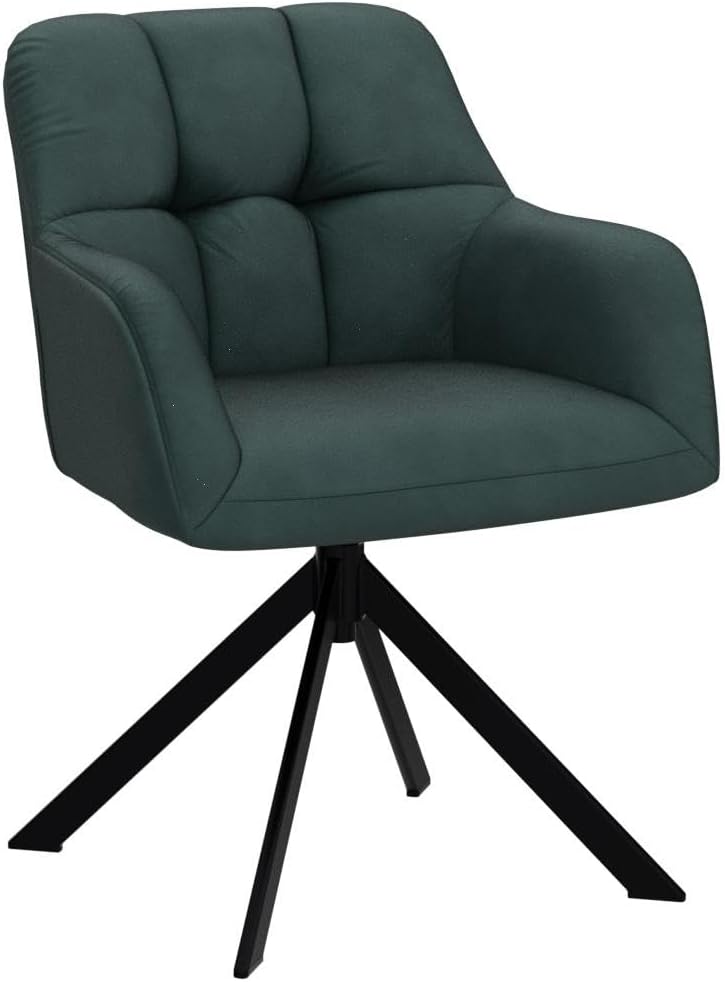 Comfy Velvet Desk Chair Modern Computer Task Chair no Wheels Swivel Accent Chair with Mid Back Arm Chair