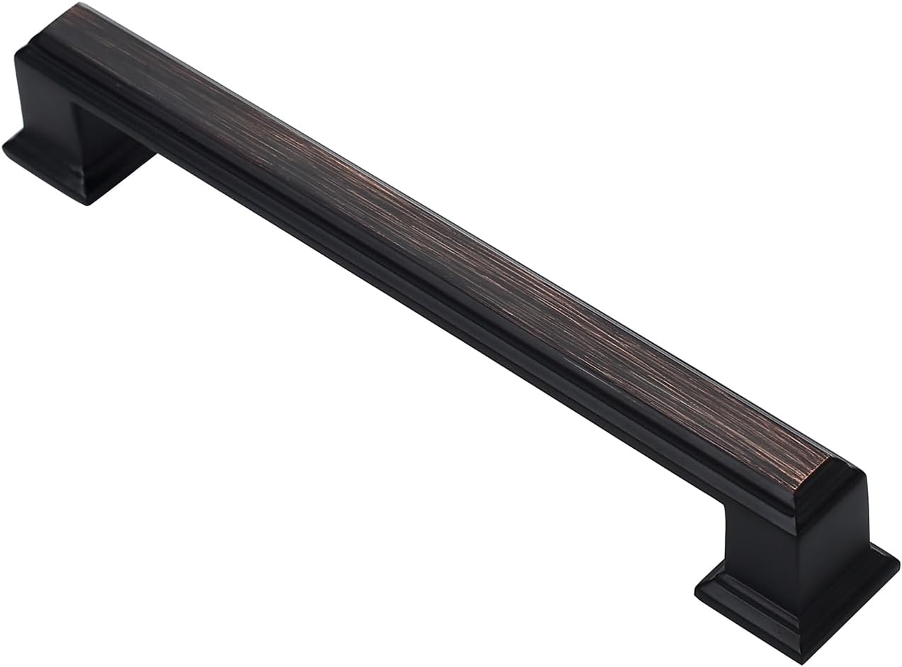 10 Pack Oil Rubbed Bronze Cabinet Pulls, 5 Inch(128mm) Hole Centers Cabinet Handles Kitchen Hardware for Cabinets and Drawer