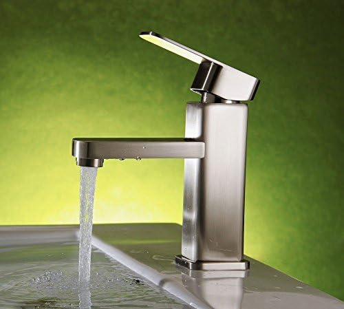 Bathroom Faucet Brass Single Handle Modern Commercial Laundry Vanity Sink Faucet With Two 3/8" Hoses Matching Drain Assembly