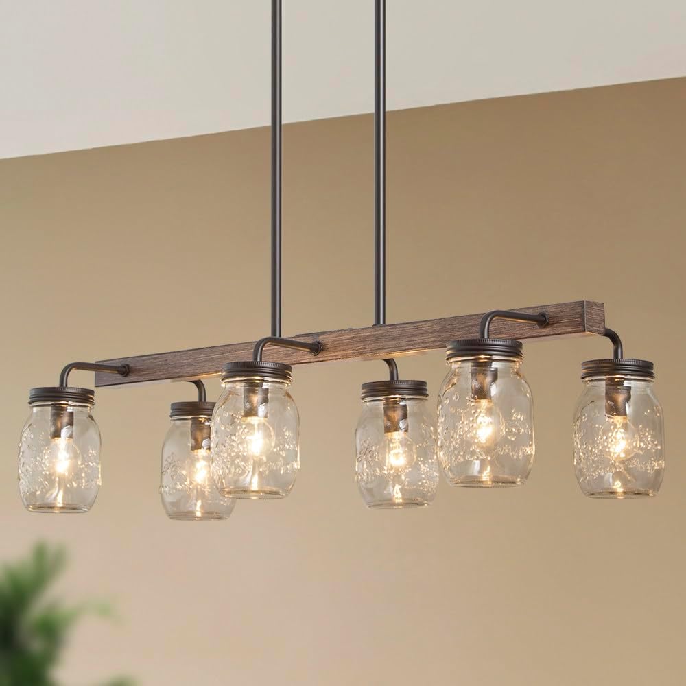 Rustic Mason Jar Chandelier Light Fixture