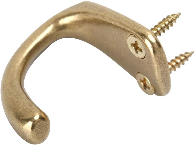 3PCS Vintage Coat and Hat Hook Brass Classico Wall Hanging for Bath Stands Clothes Hangers Scarf Towel (Gold)