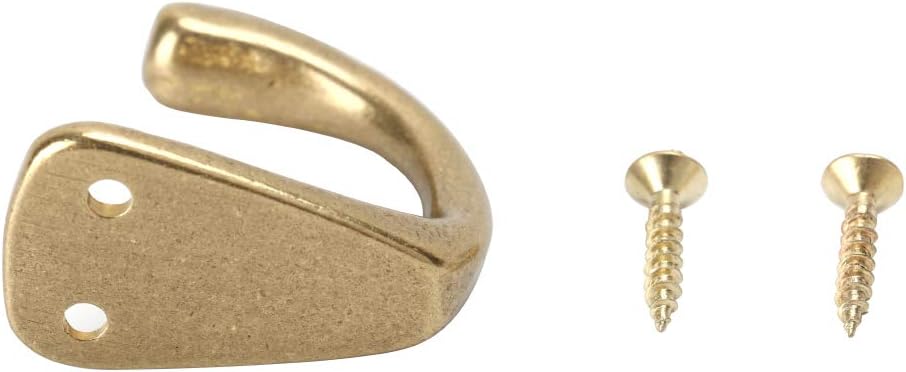 3PCS Vintage Coat and Hat Hook Brass Classico Wall Hanging for Bath Stands Clothes Hangers Scarf Towel (Gold)