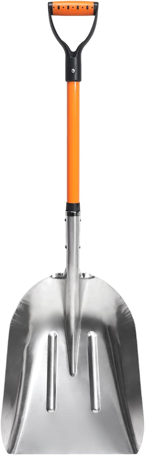 Aluminum Snow Shovel with D Handle Metal Snow Shovel for Driveway 45Inches 3.7 Pounds Transfer Shovel Shovel for Gardening