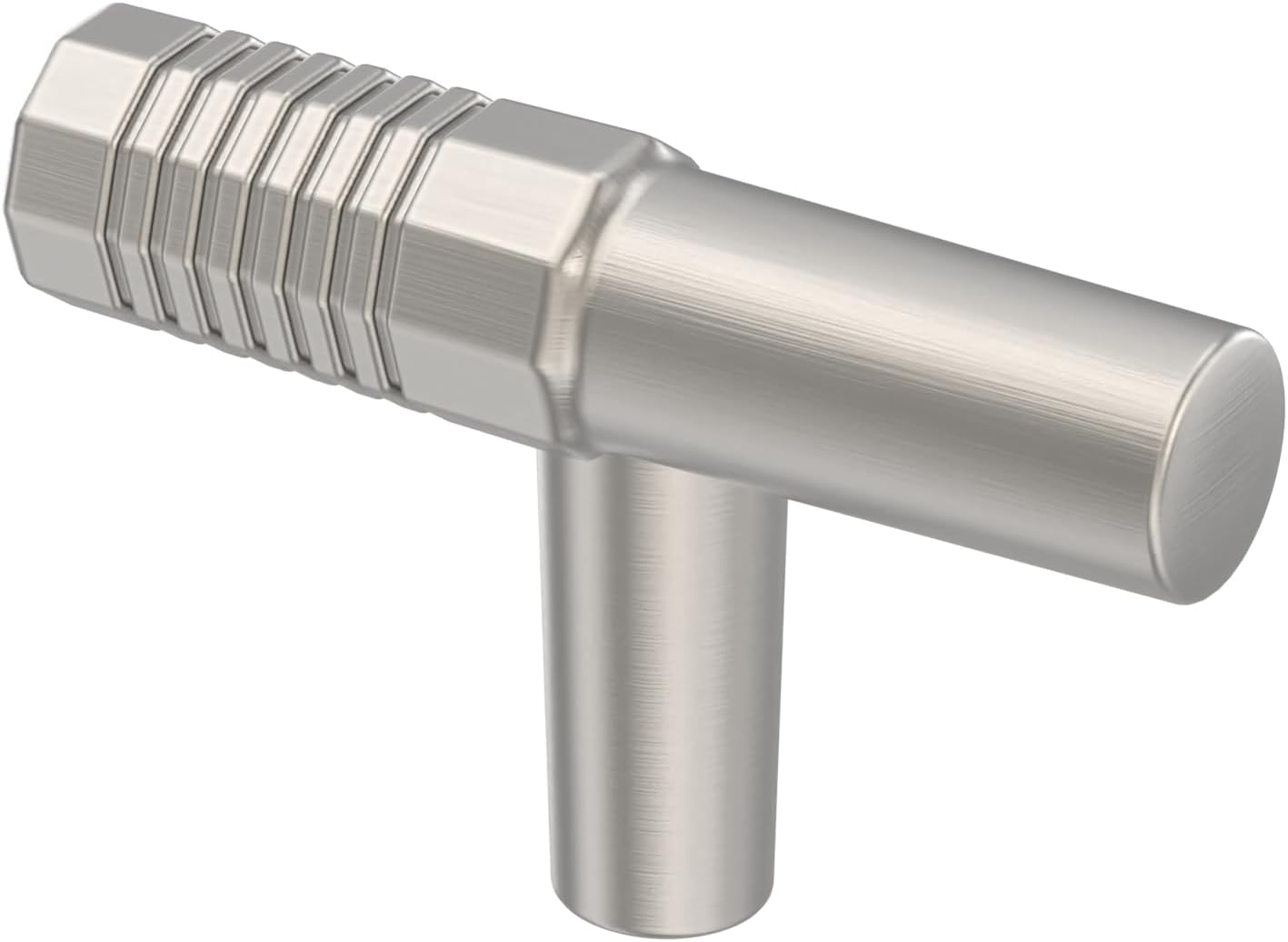 6 Pack Brushed Satin Nickel Cabinet Knobs, 2 Inch(50mm) Cabinet Hardware T Bar Knobs for Cabinets and Drawers