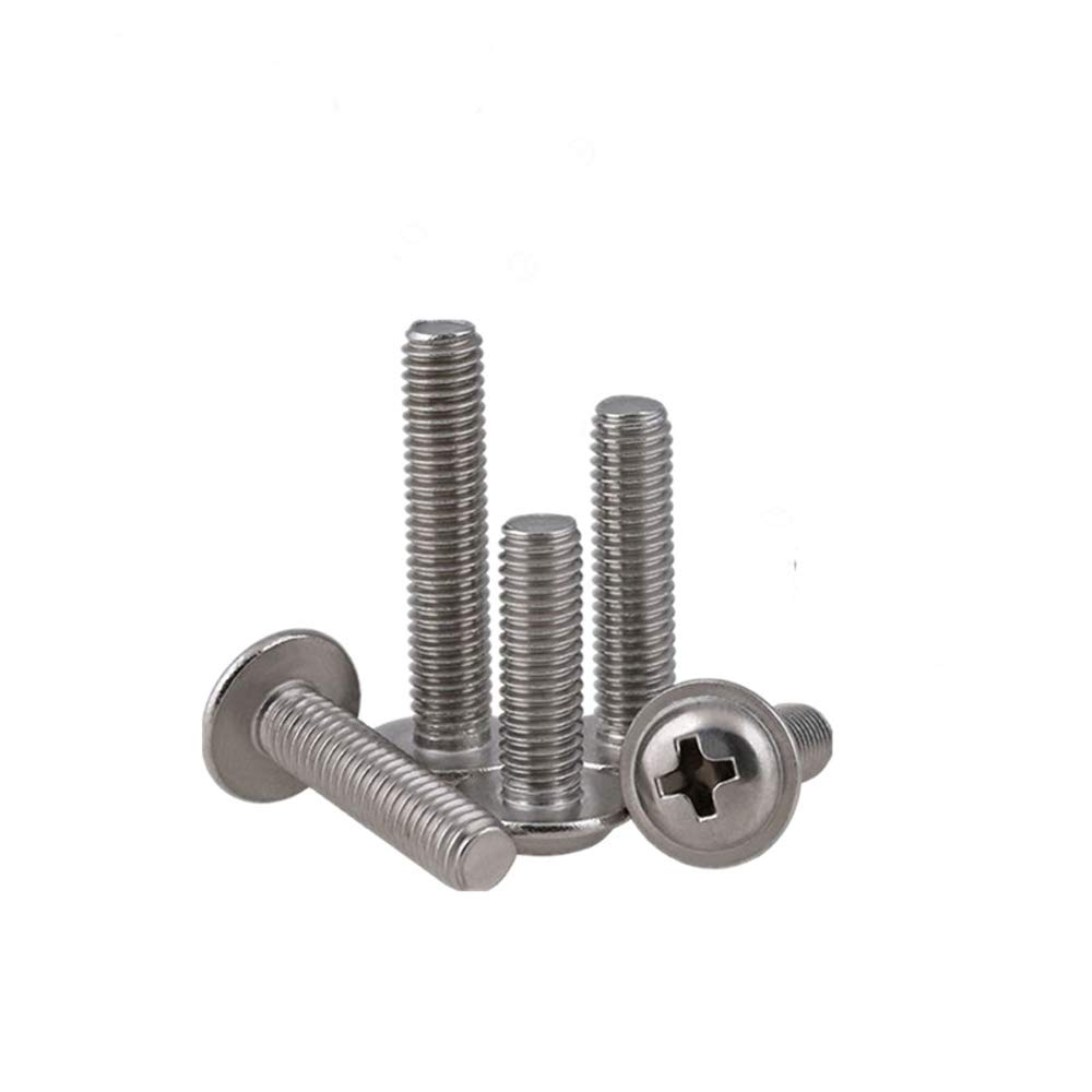 100pcs 304 Stainless Steel Machine Screws for Cabinet Drawer Knob Pull Handles Silver Screws Set Furniture Hardware(M4x20mm,25mm,30mm,35mm,40mm)