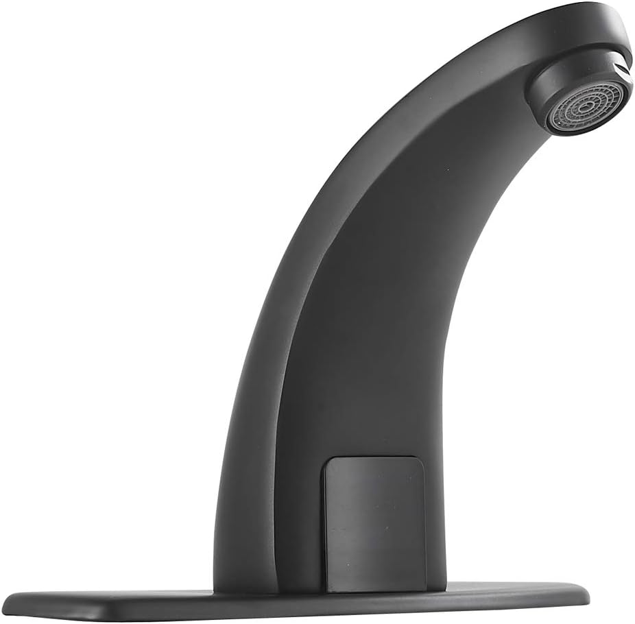 Touchless Bathroom Faucet Black Dual Powered Automatic Faucet Auto Sensor Bath Tub Lavatory Vanity Sink Faucet