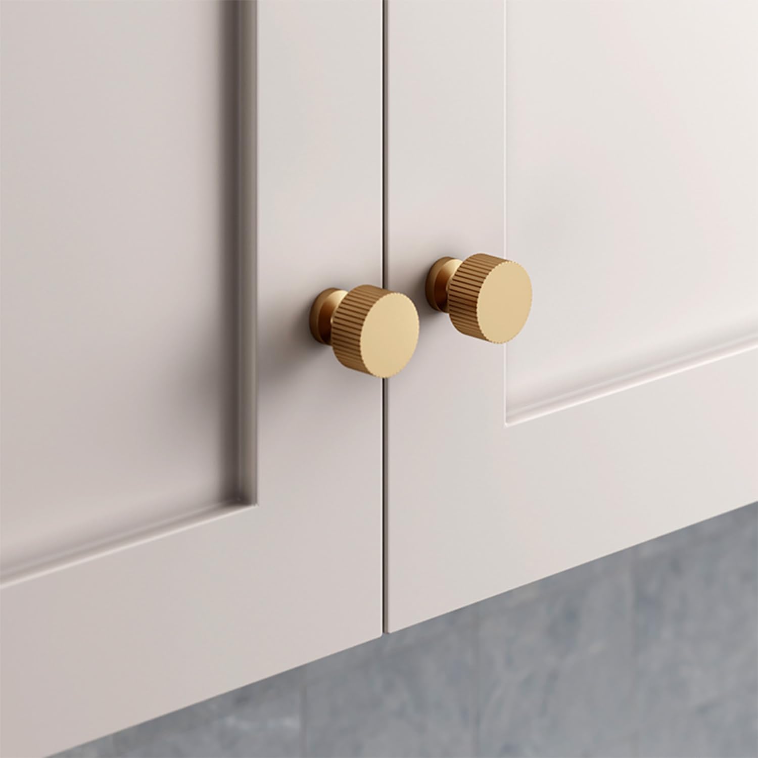 4pcs Solid Brass Cabinet Knobs Pulls Cabinet Drawer Dresser Gold Knobs Modern Handles Knobs(1"x1"/25mmx25mm),Brushed Brass Finish