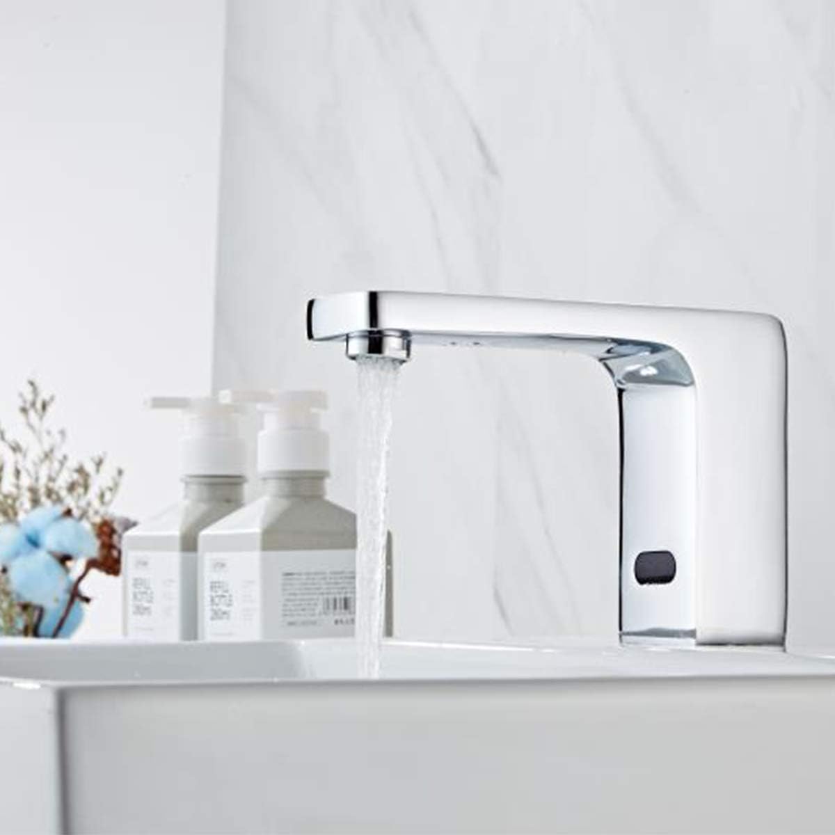 Electronic Automatic Sensor Touchless Bathroom Faucet Chrome Motion Activated Hands-Free Lavatory Vanity Basin Tap