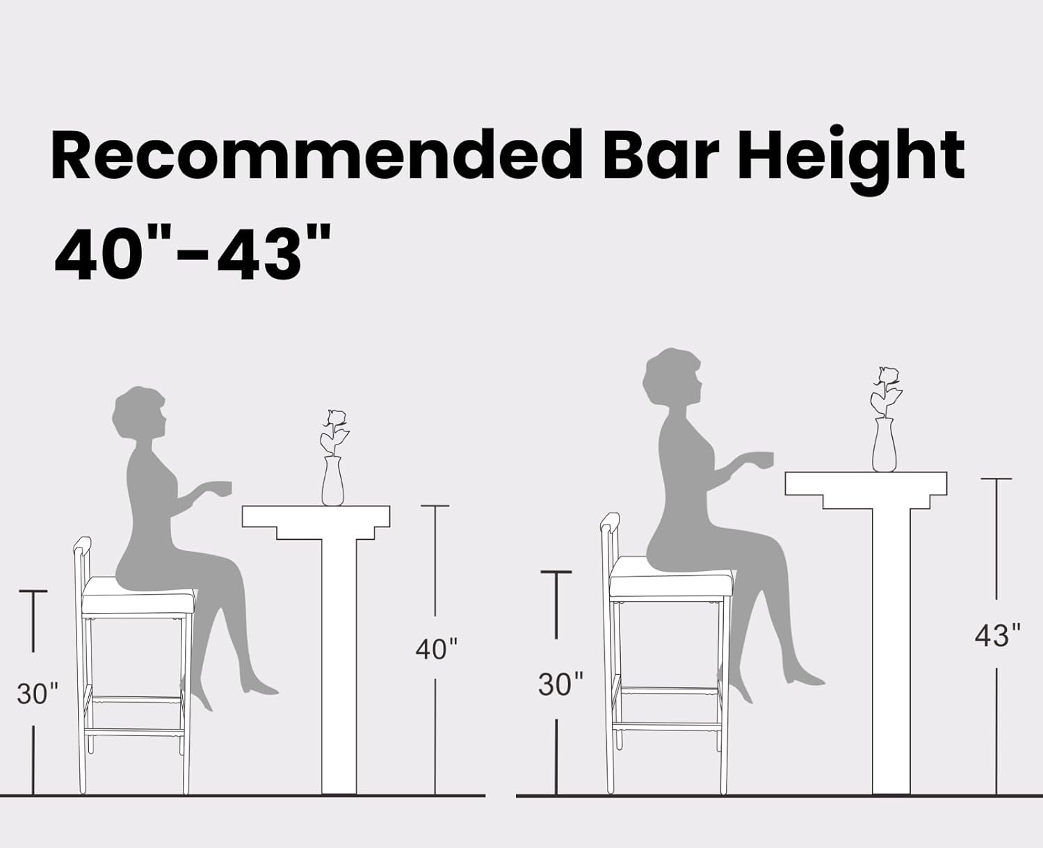 Modern Bar Stools Set of 6 Linen Upholstered Bar Height Barstools with Low Back and Metal Frame