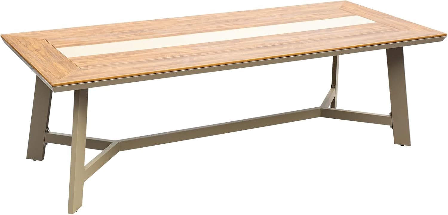 Outdoor Furniture Aluminum Frame Plastic Wood Outdoor Dining Table