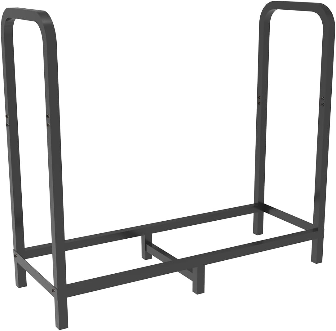 2.8ft Firewood Rack Holder, Adjustable Heavy Duty Fire Log Stacker Stand for Fireplace, Outdoor Indoor Metal Wood Pile Storage Organizer
