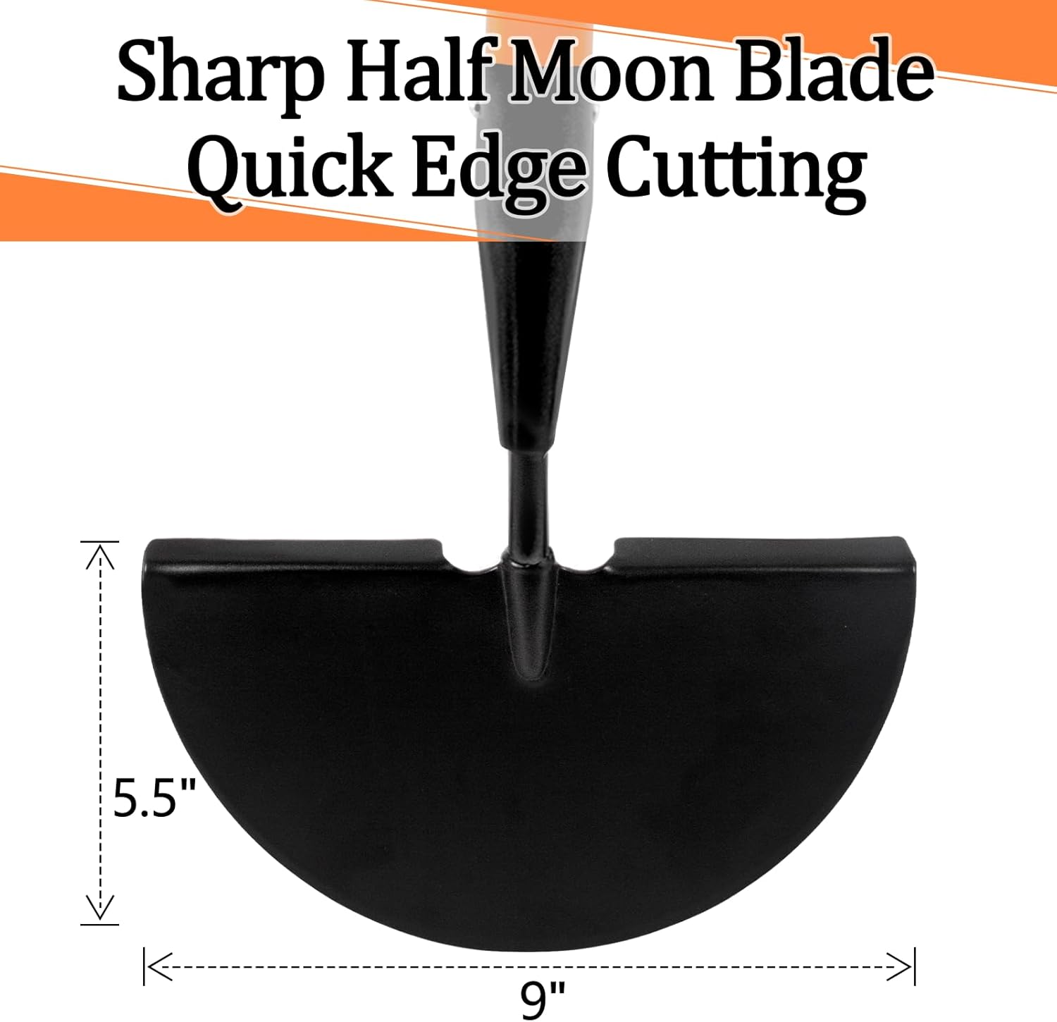Lawn Edger Tool, Manual Lawn Edger with Fiberglass Handle, Half Moon Garden Edger for Landscaping, 56 Inches