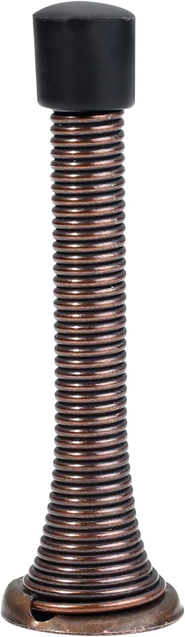10 Pack Oil Rubbed Bronze Door Stoppers, 3-1/8 Inch Flexible Spring Heavy Duty Wall Door Stop with Rubber Bumper