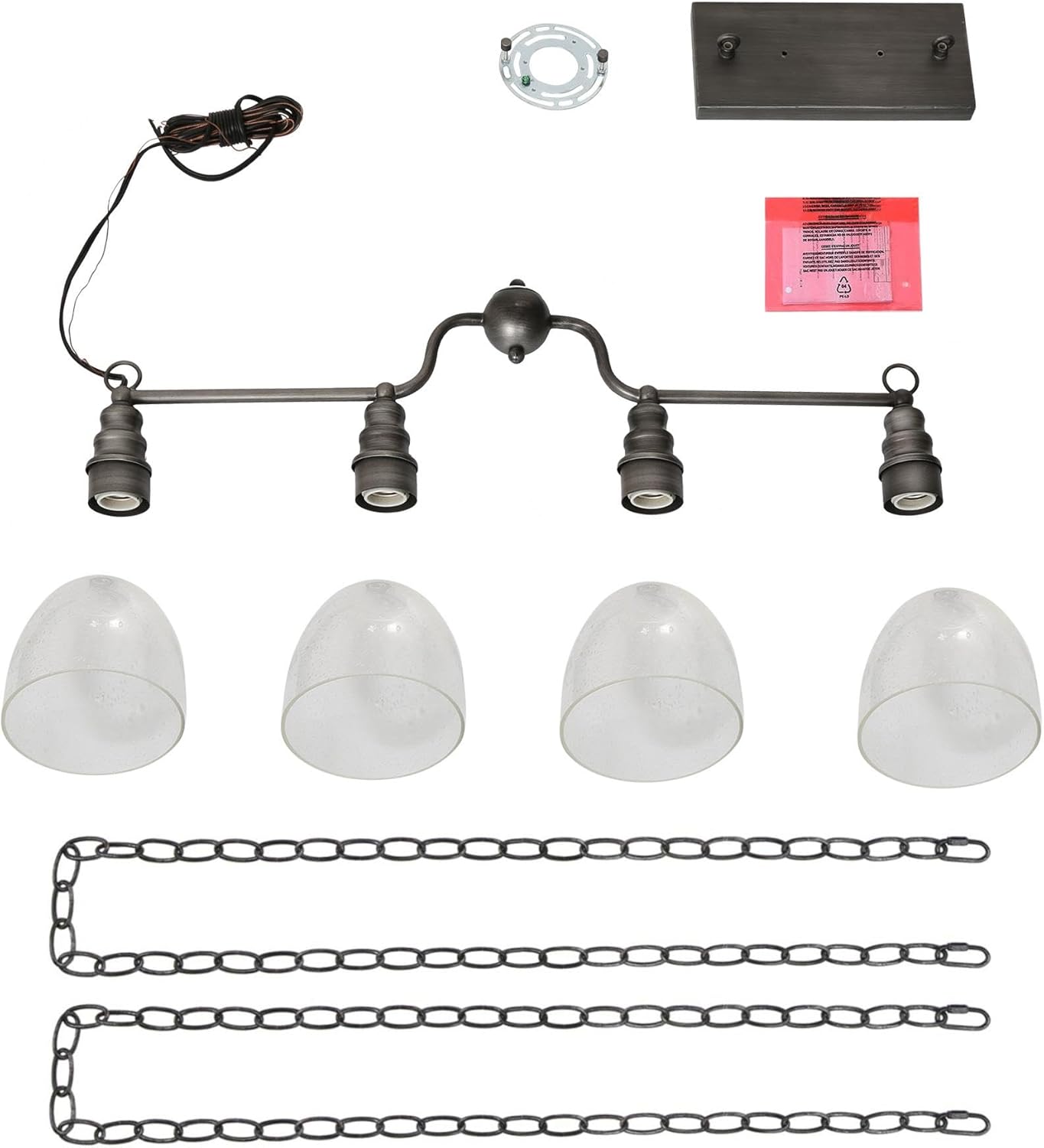 Dining Room Light Fixture Hanging with Seeded Glass Shades and Imitation Electroplated Copper Craft for Kitchen Island