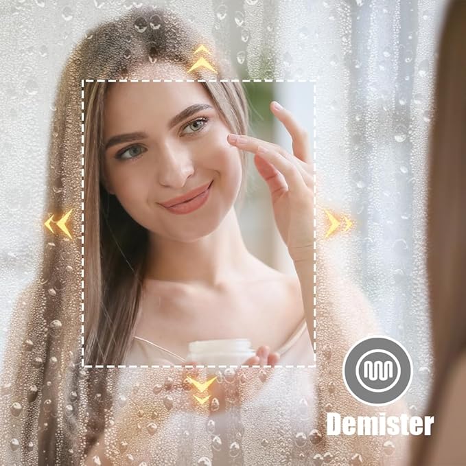 Led Medicine Cabinet,20×28inch,Medicine Cabinet with Light,3 Colors,Dimmable,Desmister,Luminous Glass Shelf,Recess Mount and Surface Mount