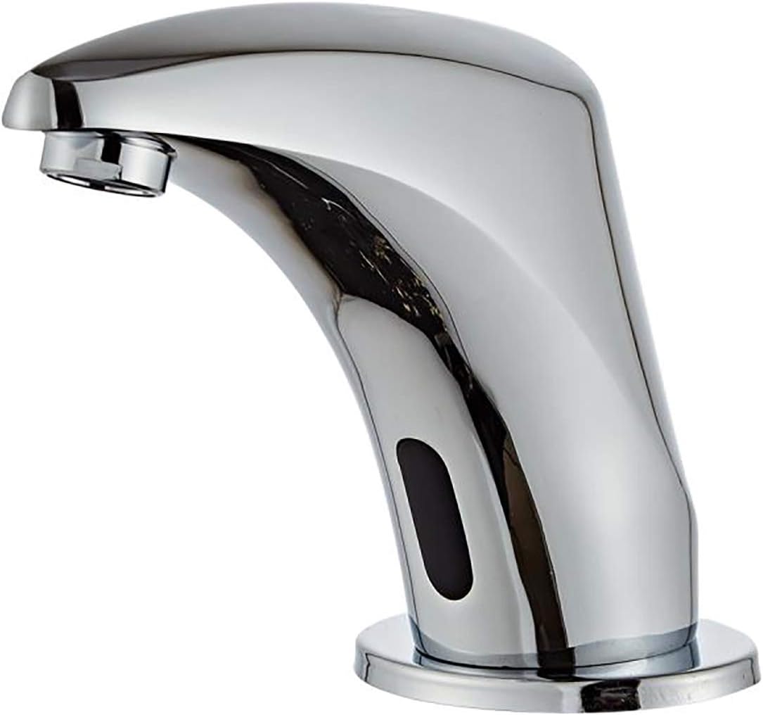 Automatic Sensor Touchless Bathroom Faucet Chrome, Motion Activated Hands-Free Vessel Sink Tap Chrome Vanity Faucets Battery or Plug in Powered