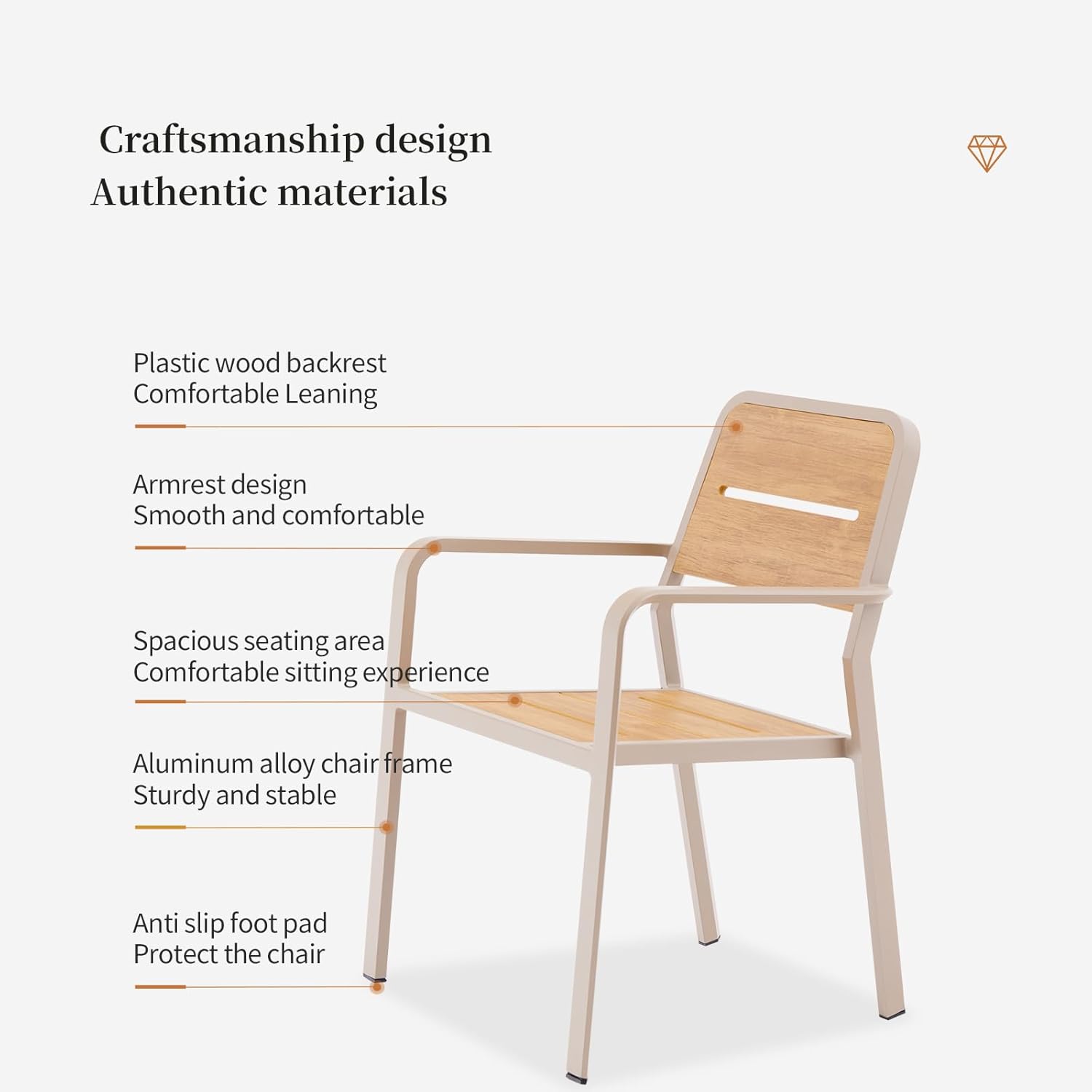 Outdoor Patio Bar Table Set Aluminum Frame Patio Bar Height Bistro Furniture Set w/Chairs and Plastic Wood Tabletop