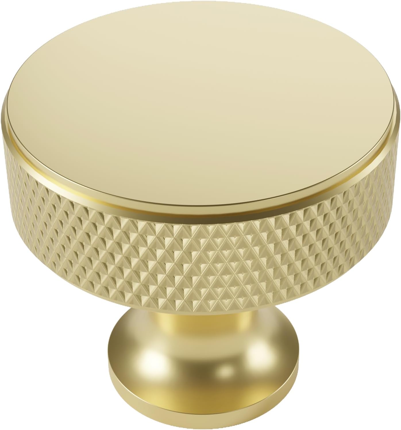 10 Pack Gold Cabinet Knobs, 1.2 Inch(30.5mm) Diameter Knurled Cabinet Knobs of Metal Kitchen Round Handles Hardware for Carbinet and Drawer