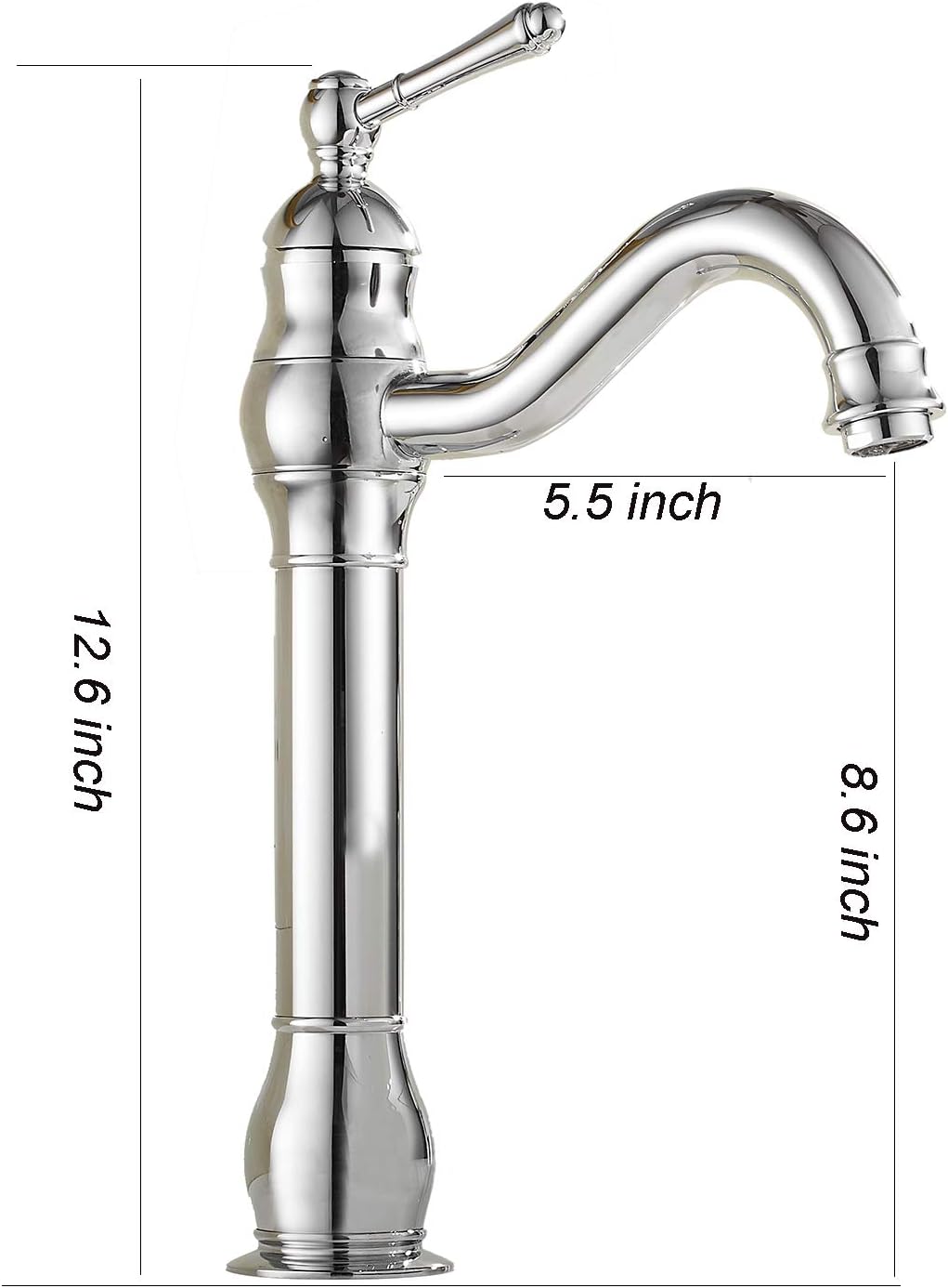 360° Swivel Spout Bathroom Vessel Sink Faucet Chrome Single Handle Tall Body Lavatory Vanity Faucet one Hole Bowl Sink Mixer Tap Commercial