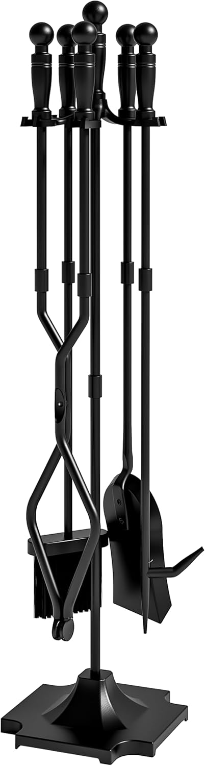 Fireplace Tools, 5 Pieces Fireside Accessories Fire Kit Set