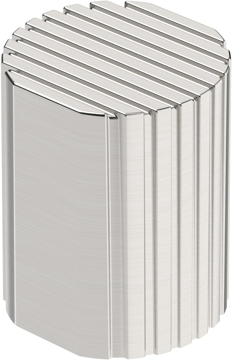 6 Pack Brushed Satin Nickel Cabinet Knobs,0.6 Inch(17mm) Diameter Kitchen Cabinet Hardware Cylinder Knobs for Cupboard and Drawer