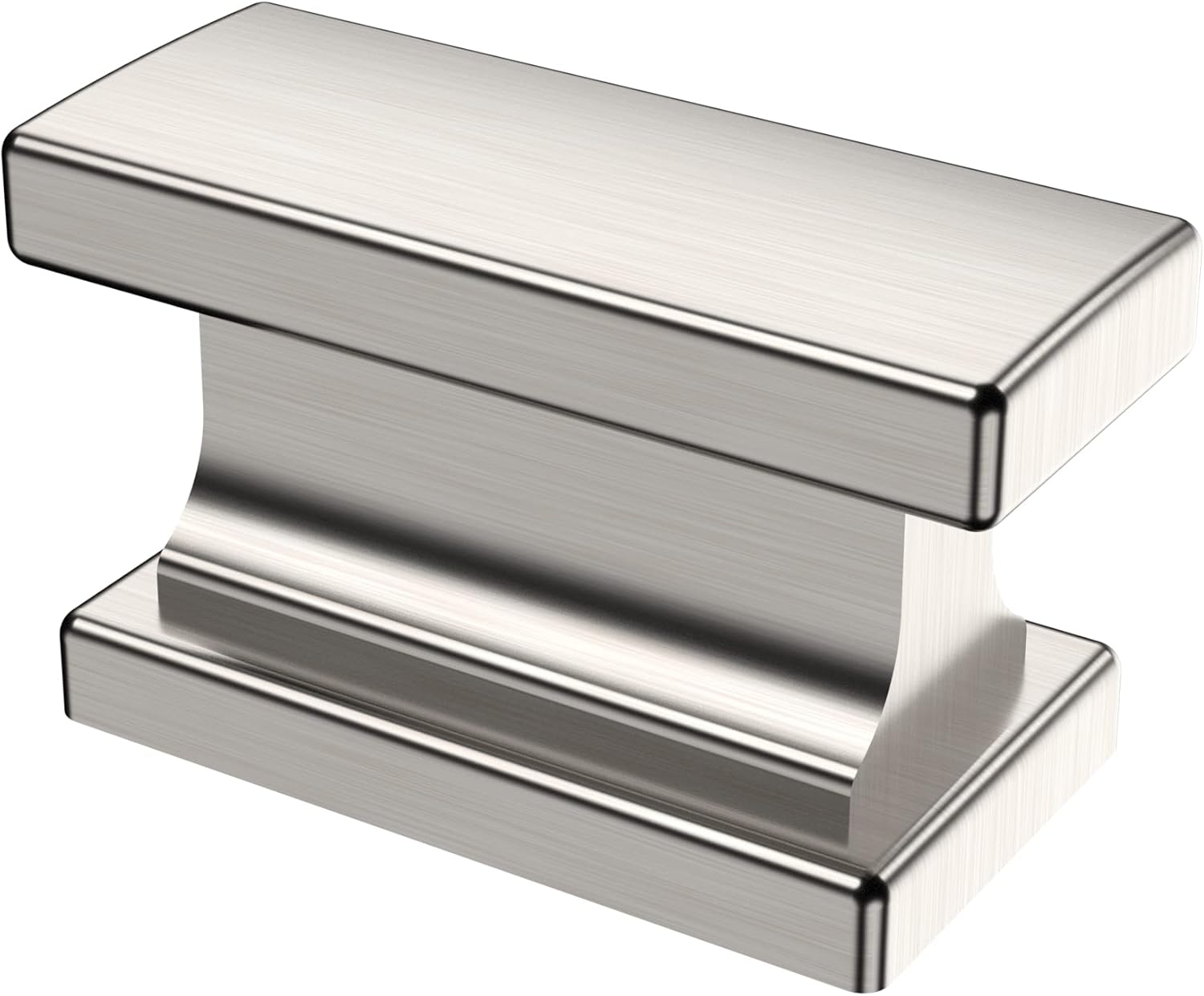 10 Pack Brushed Satin Nickel Cabinet Knobs, 1.46 Inch(37mm) Cabinet Hardware Rectangle Knobs for Cupboard and Drawers