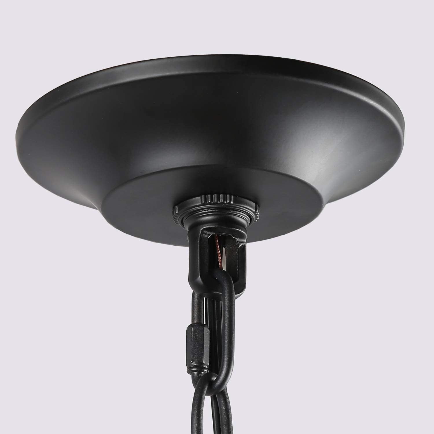 Farmhouse Pendant Lighting for Kitchen Island, Metal Globe Chandelier, 11” in Dia