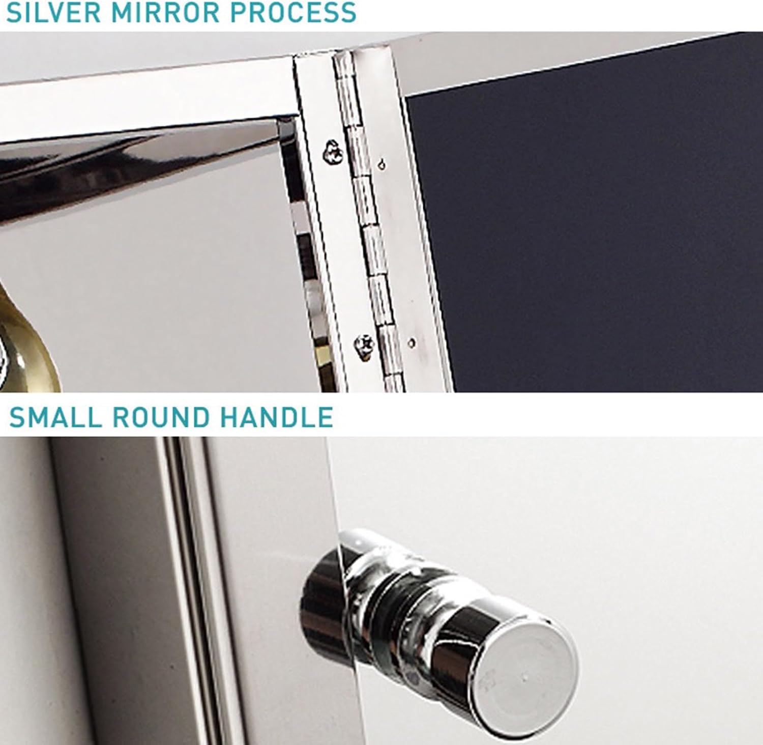 24"" Bathroom Corner Medicine Cabinet W/Mirror, Bathroom Stainless Steel Wall Mount Mirror Cabinet